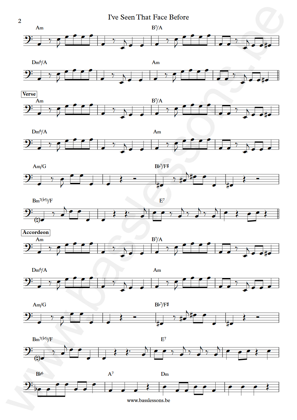 Grace Jones I've Seen That Face Before Robbie Shakespeare Bass Transcription part 2