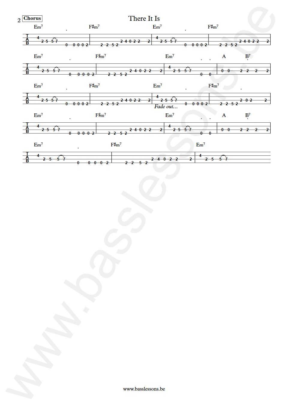 Shalamar There It Is Leon Sylvers III Bass Tab part 2