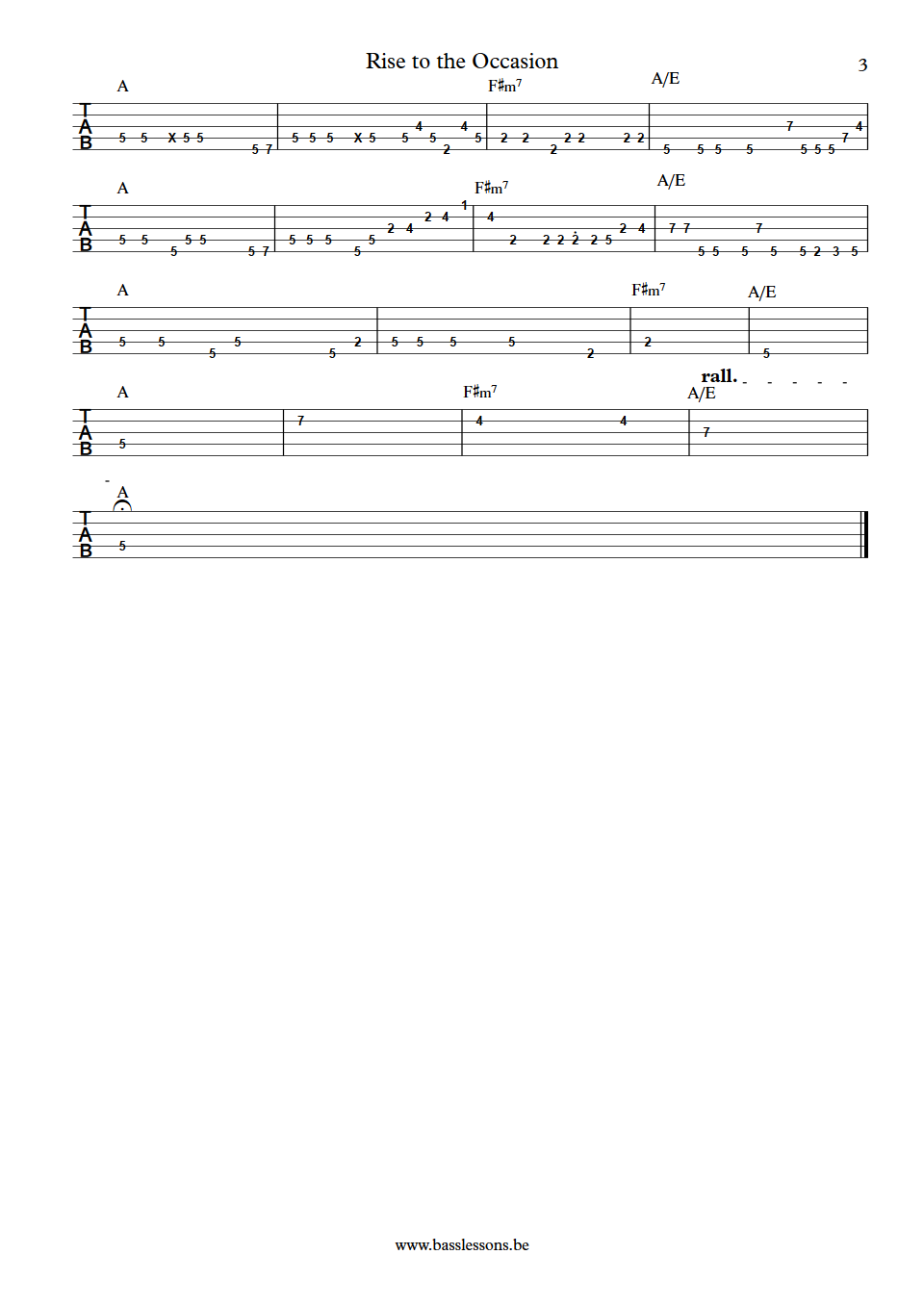 Climie Fisher Rise to the Occasion Pino Palladino Bass tab part 3