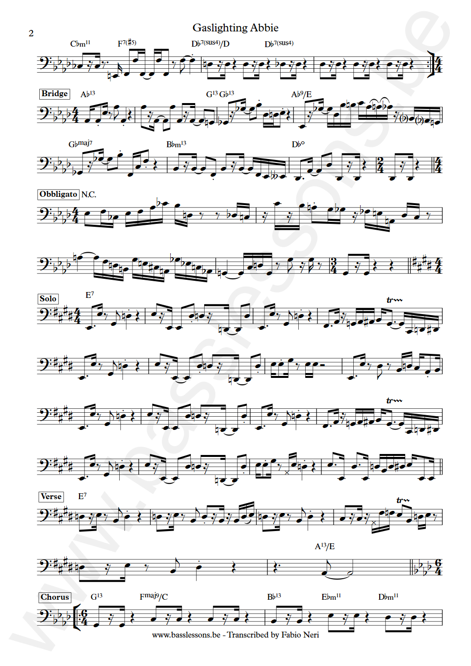 Steely Dan Gaslighting Abbie Tom Barney Bass Transcription part 2