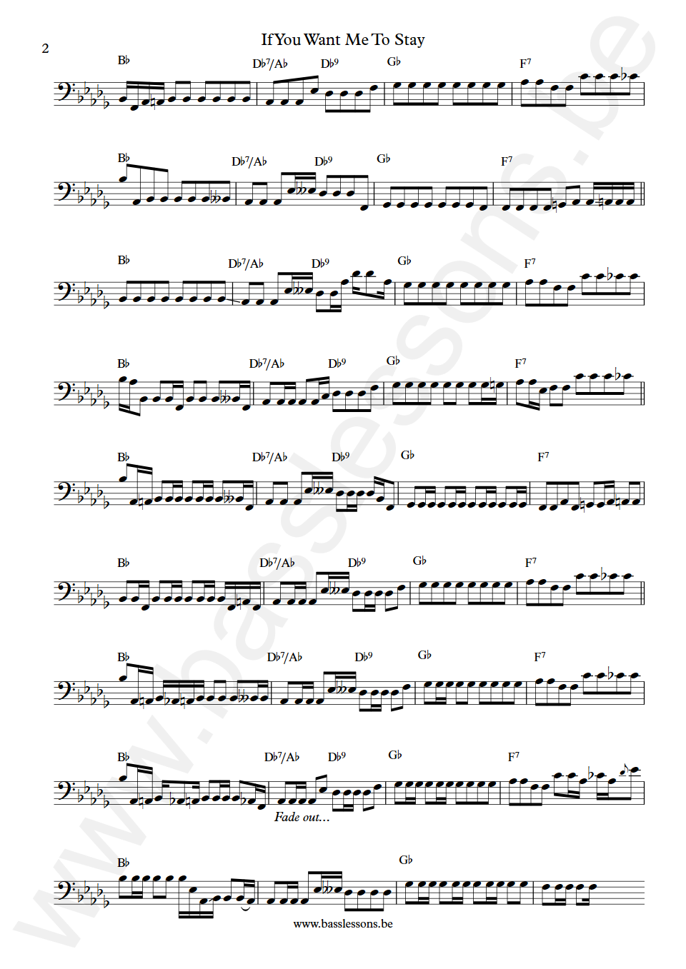Sly & The Family Stone If You Want Me To Stay Rusty Allen Bass Transcription version 2 part 2