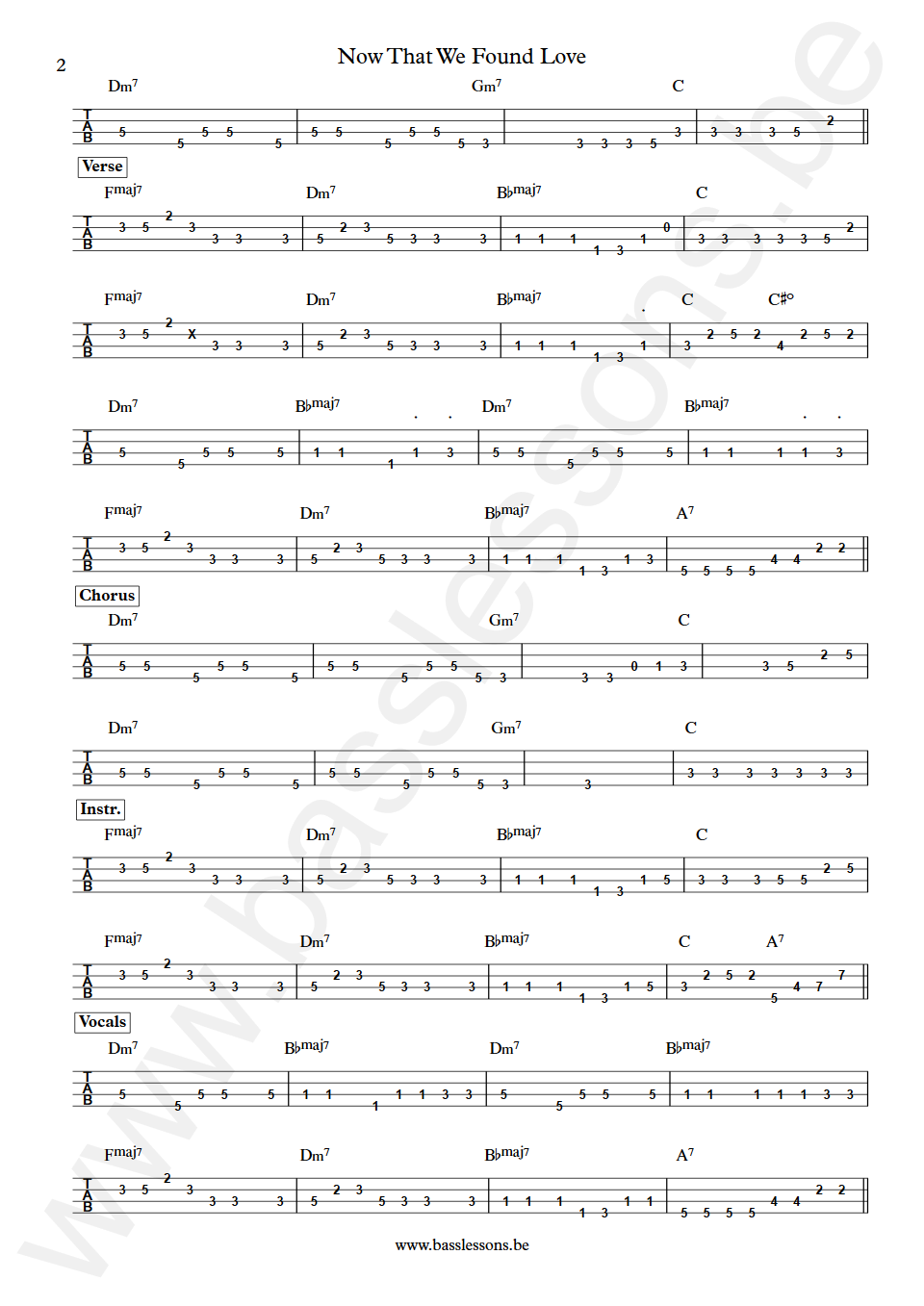 The O'Jays Now That We Found Love Anthony Jackson Bass Tab part 2