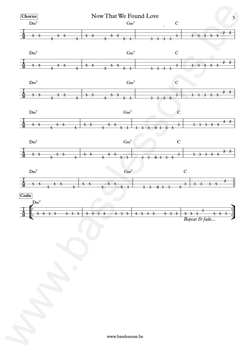 The O'Jays Now That We Found Love Anthony Jackson Bass Tab part 3
