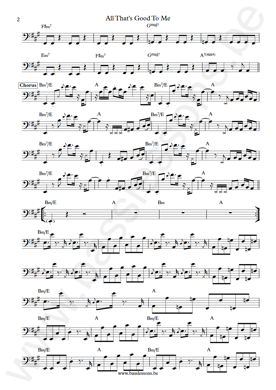 Rafael Cameron All That's Good To Me Gerald Lebon Bass Transcription part 2