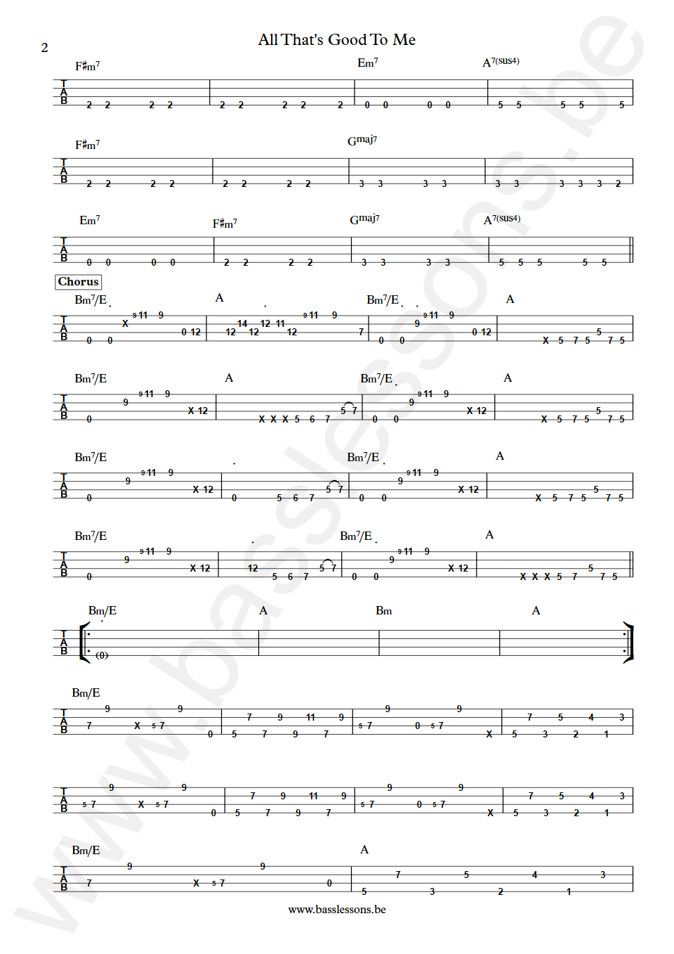 Rafael Cameron All That's Good To Me Gerald Lebon Bass Tab part 2