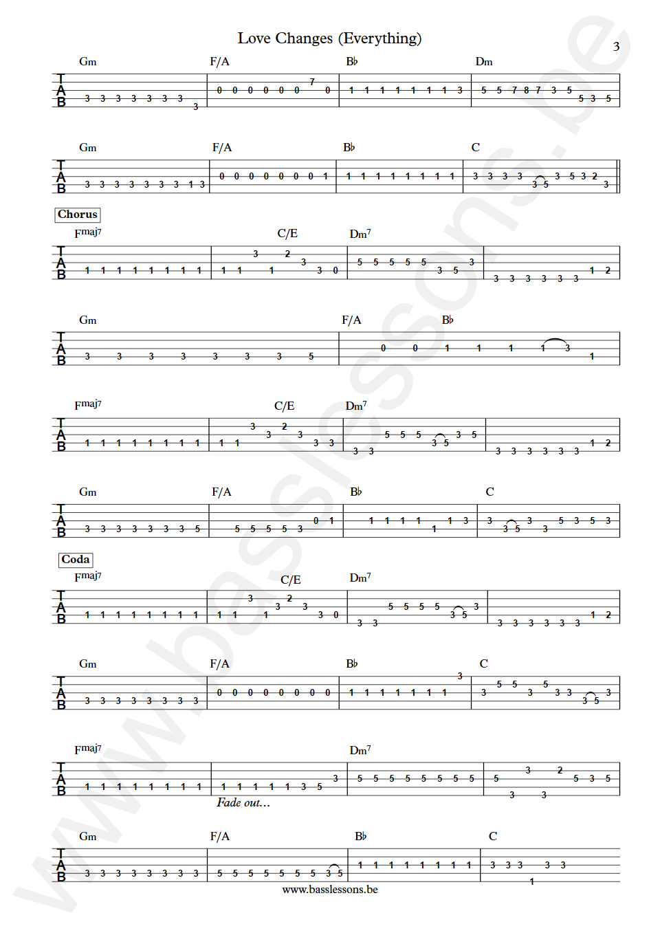 Climie Fisher Love Changes (Everything) John Read Bass Tab part 3