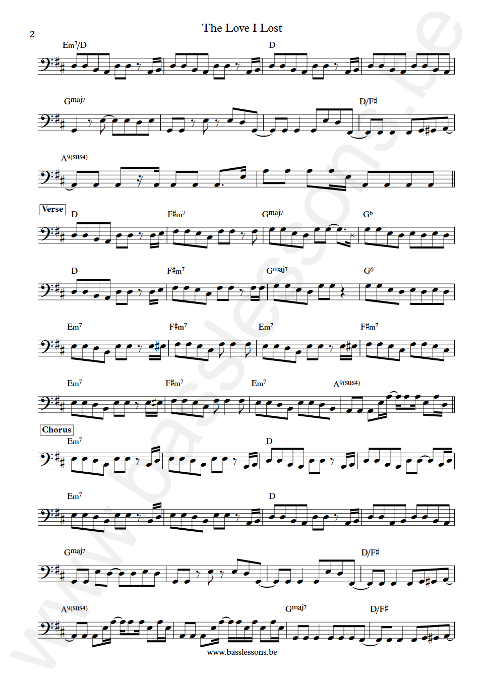 Harold Melvin & The Blue Notes The Love I Lost Ronnie Baker Bass Transcription part 2