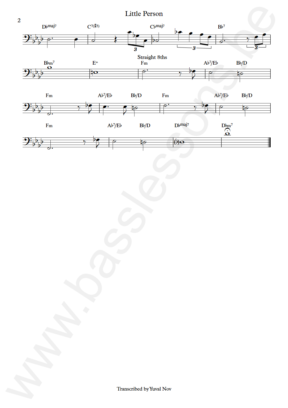 Jon Brion Little Person upright Bass Transcription part 2