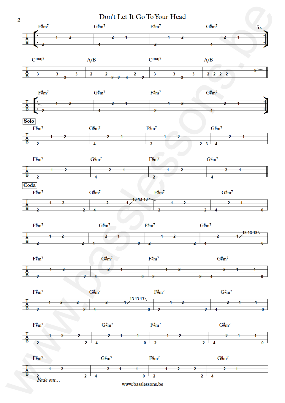 Jean Carn Don't Let It Go To Your Head Derek Graves Bass Tab part 2