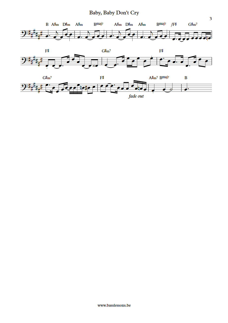 The Miracles bass transcription