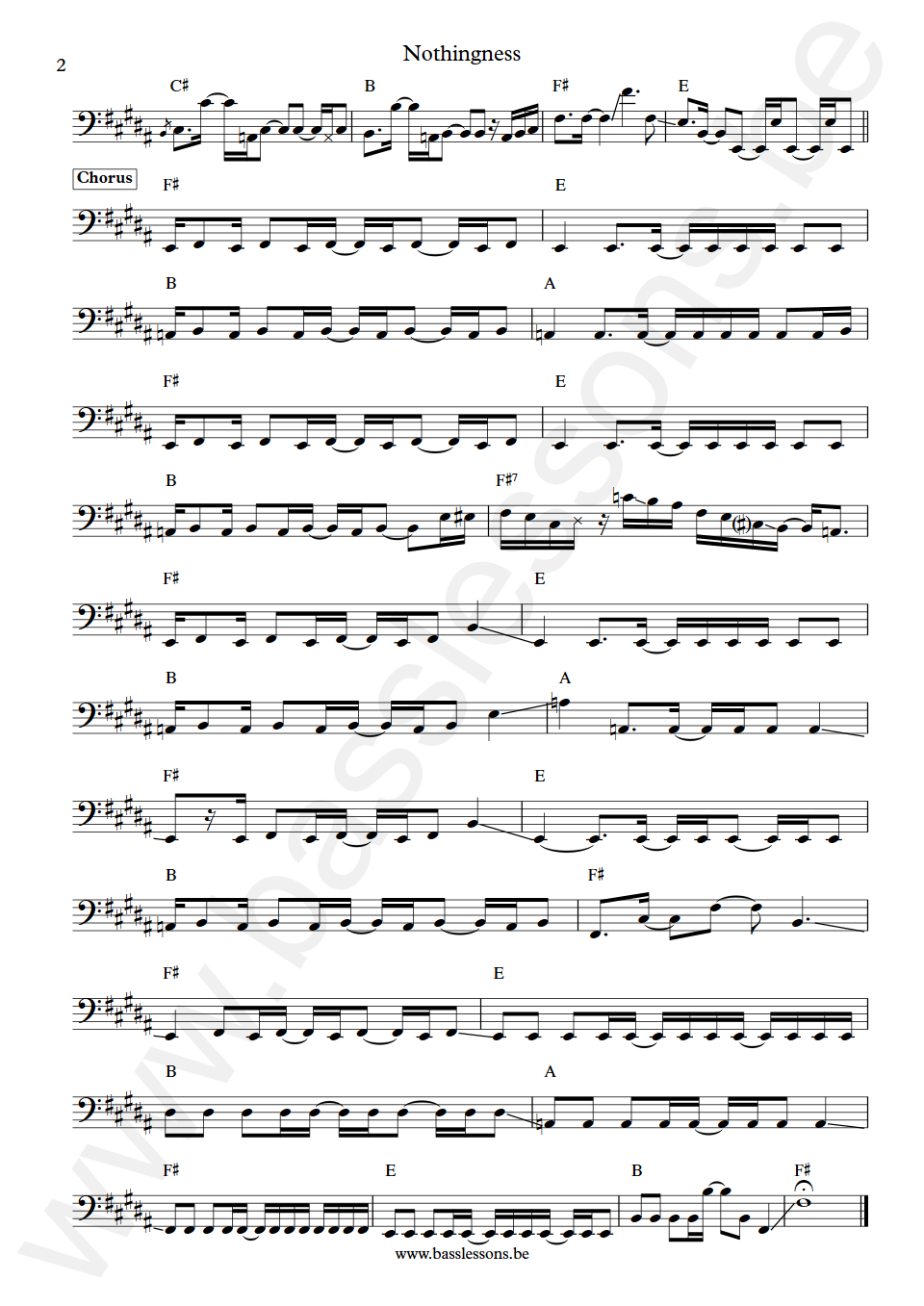 Living colour Nothingness Doug Wimbish Bass Transcription part 2