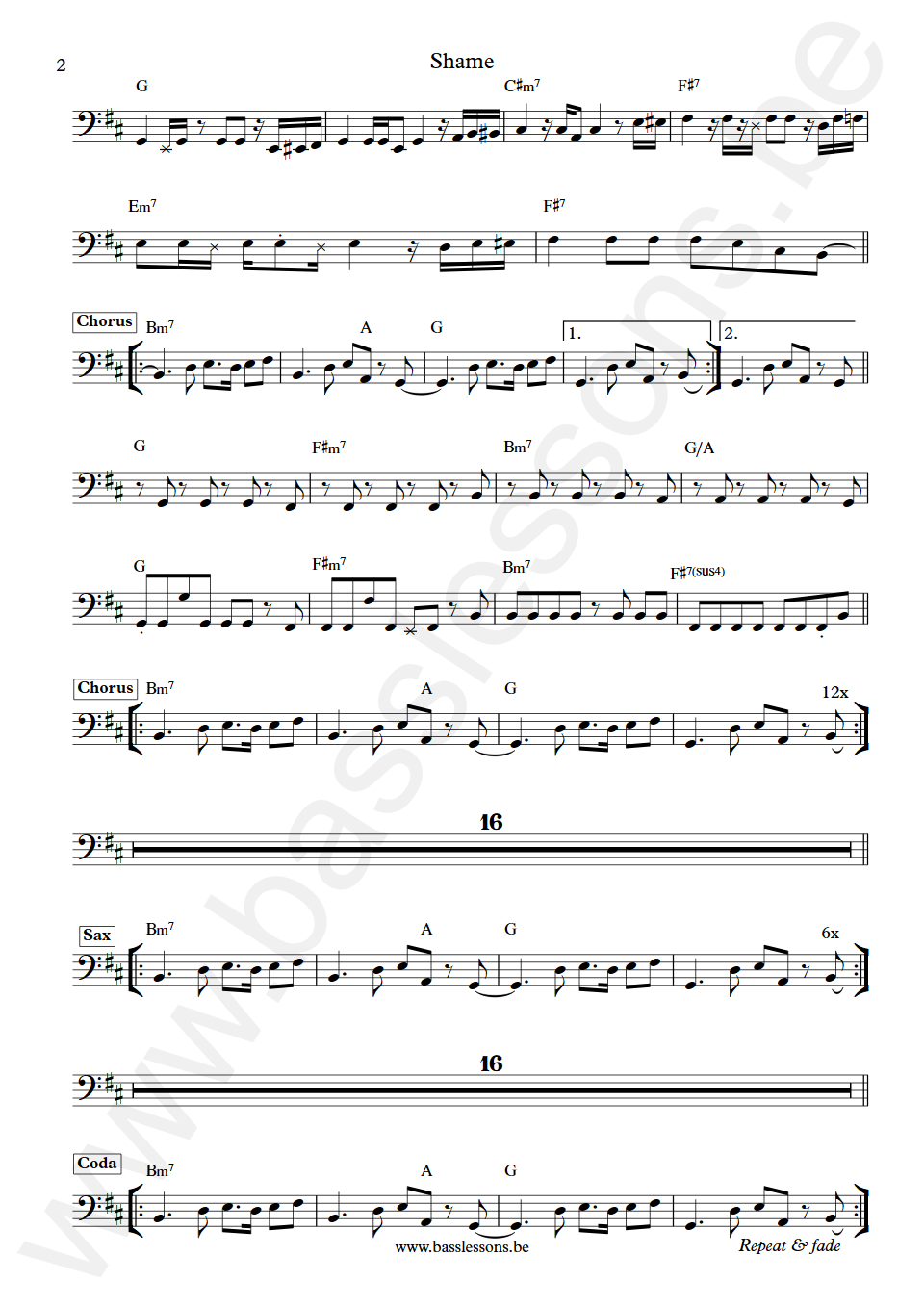 Evelyn Champagne King Shame Raymond Earl Bass Transcription part 2