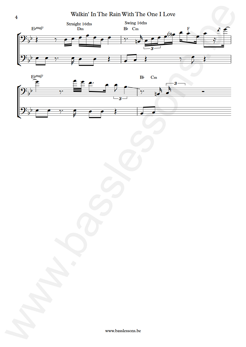 Love Unlimited Walkin' In The Rain With The One I Love Wilton Felder Bass Transcription part 4