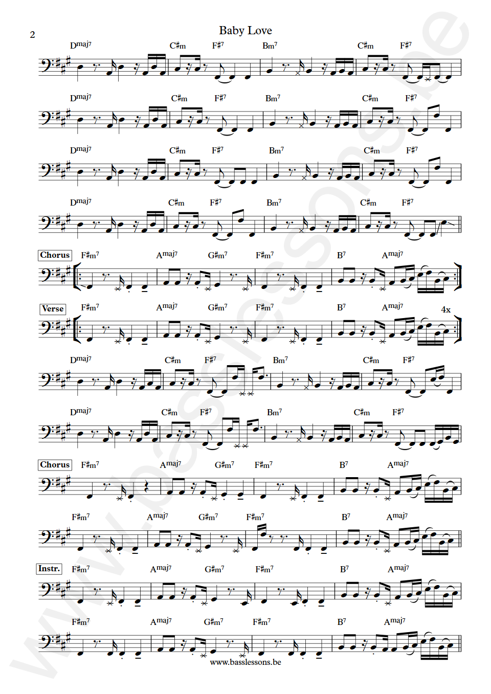 Aurra Baby Love Ray Jackson Bass Transcription part 2