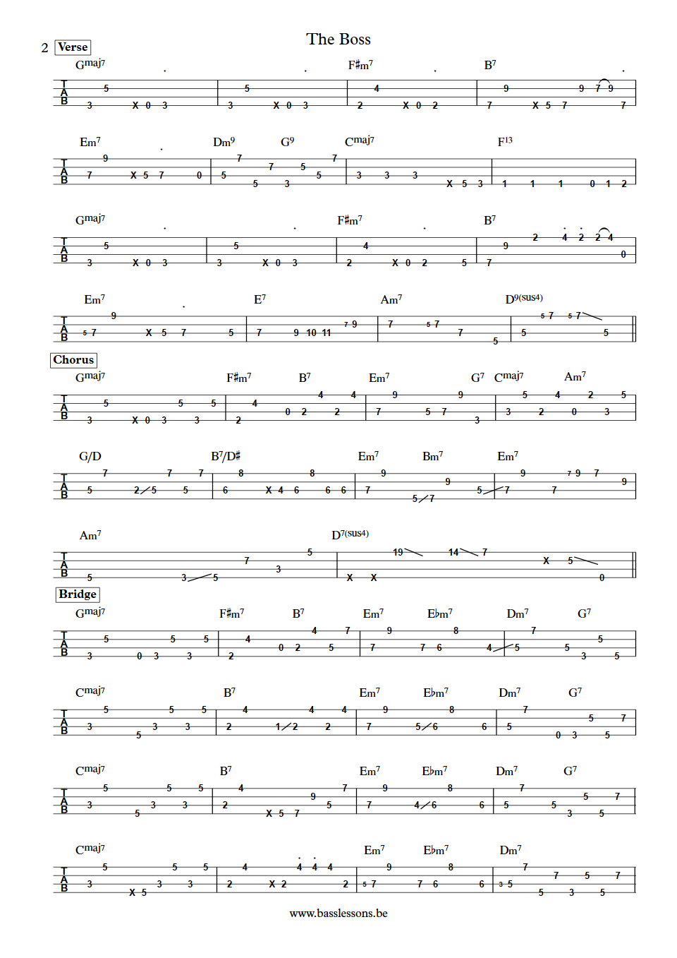 Diana Ross The Boss Anthony Jackson Bass Tab part 2