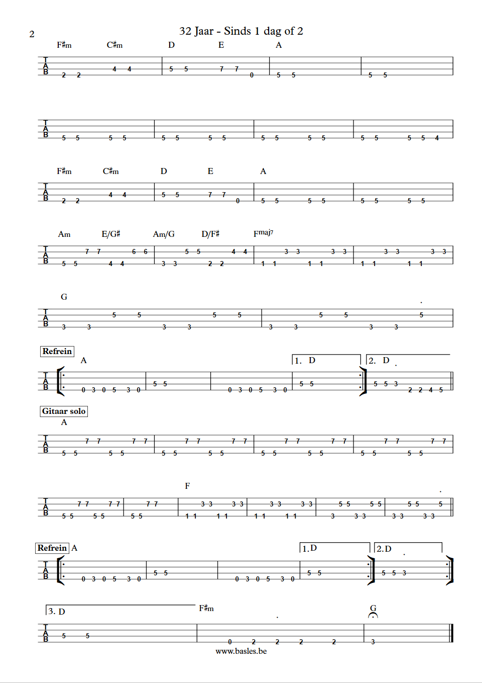 Doe Maar Sinds 1 dag of 2 32 jaar Henny Vrienten bas tab deel 2