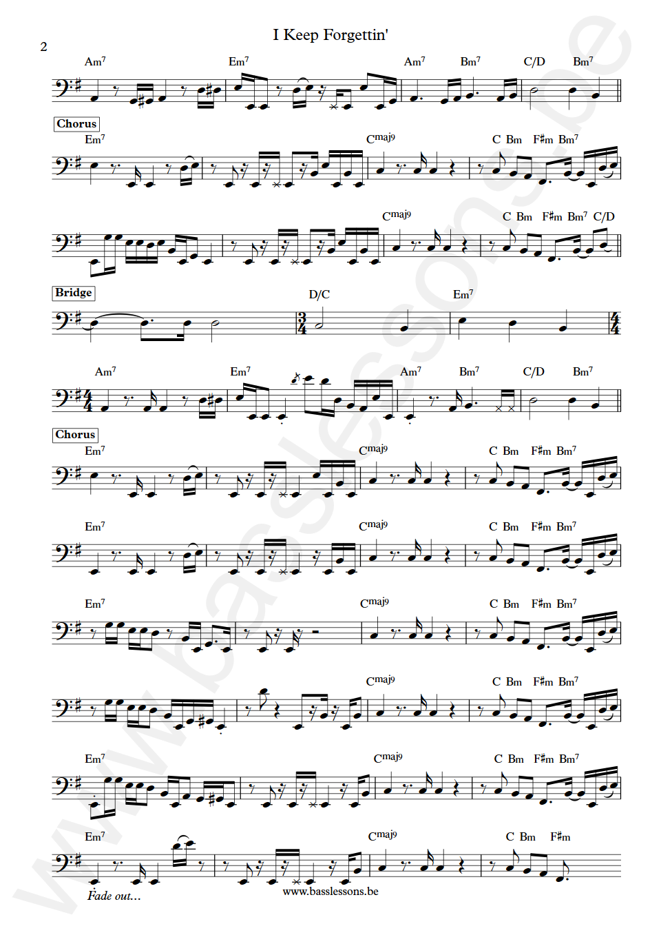 Michael McDonald I Keep Forgettin' Louis Johnson Bass Transcription part 2