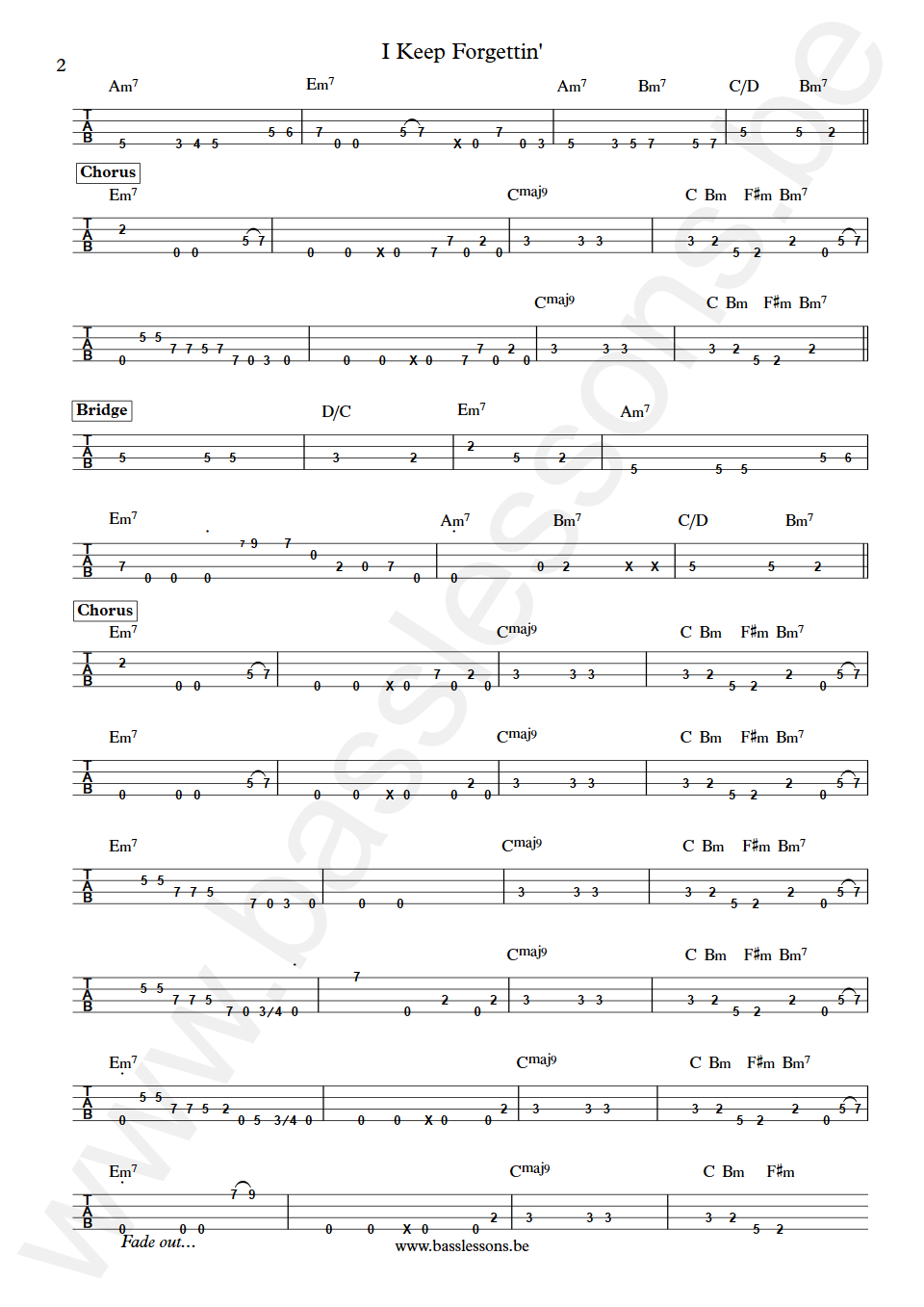 Michael McDonald I Keep Forgettin' Louis Johnson Bass Tab part 2