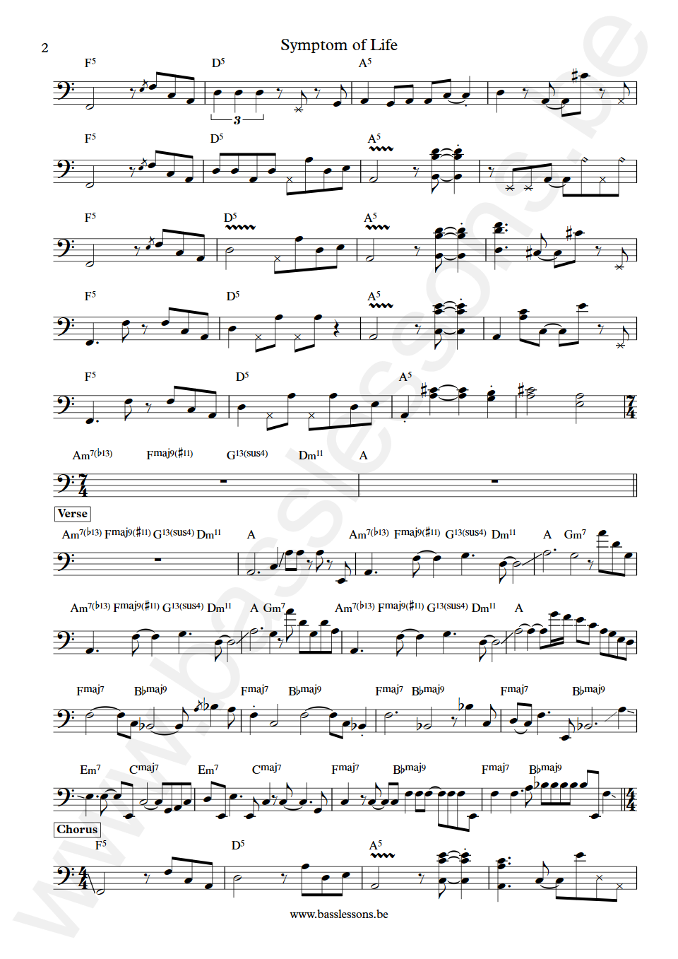 Willow Symptom of Life Mohini Dey Bass Transcription part 2