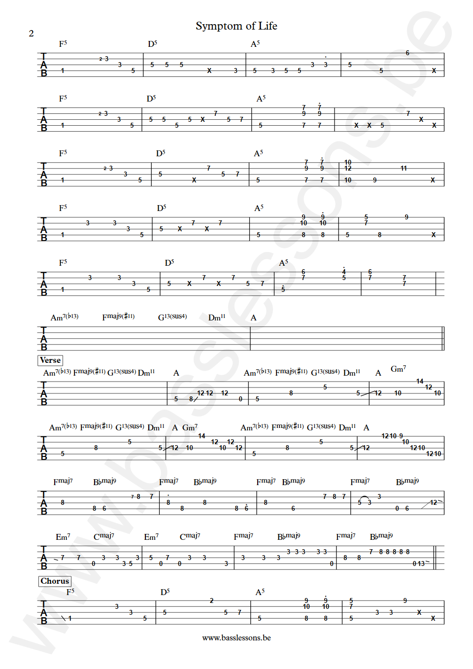 Willow Symptom of Life Mohini Dey Bass Tab part 2