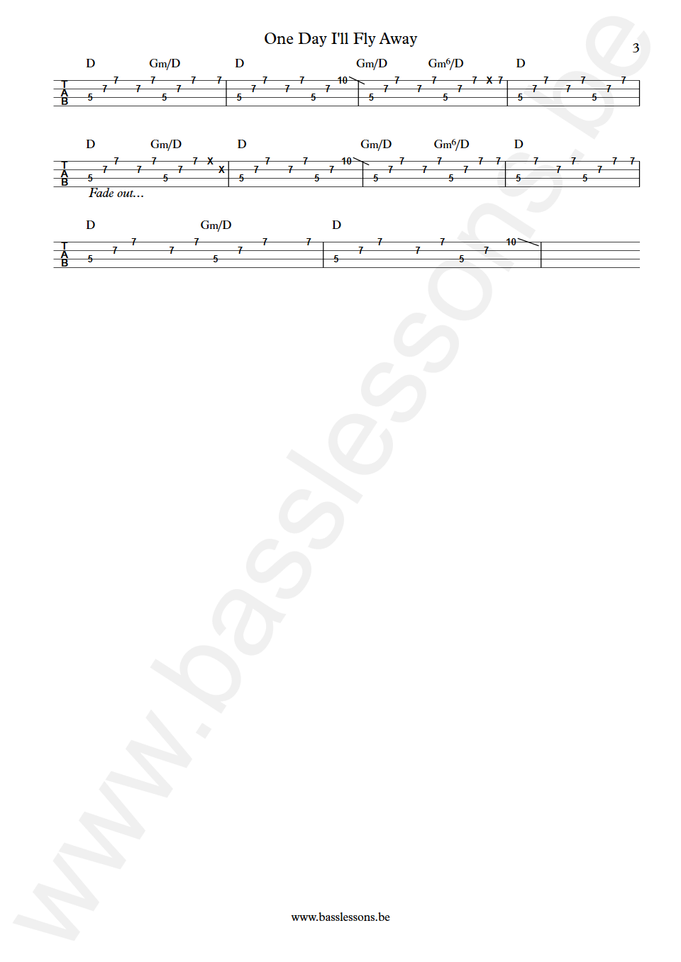 Randy Crawford One day I'll fly away Wilton Felder Bass Tab part 3