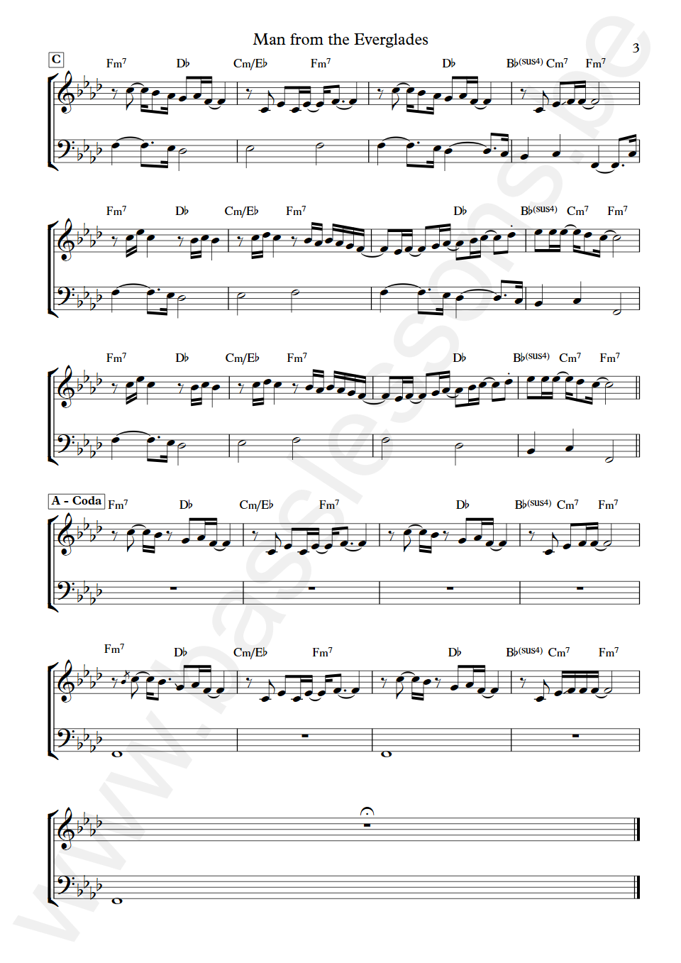 Mo Foster Man from the Everglades Mo Foster treble clef version part 3