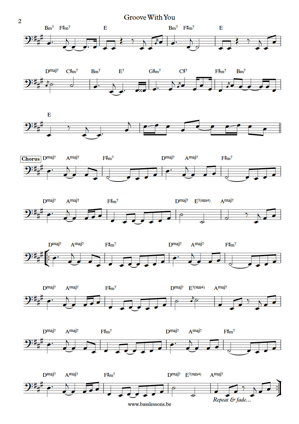 The Isley Brothers Groove With You Marvin Isley bass Transcription part 2