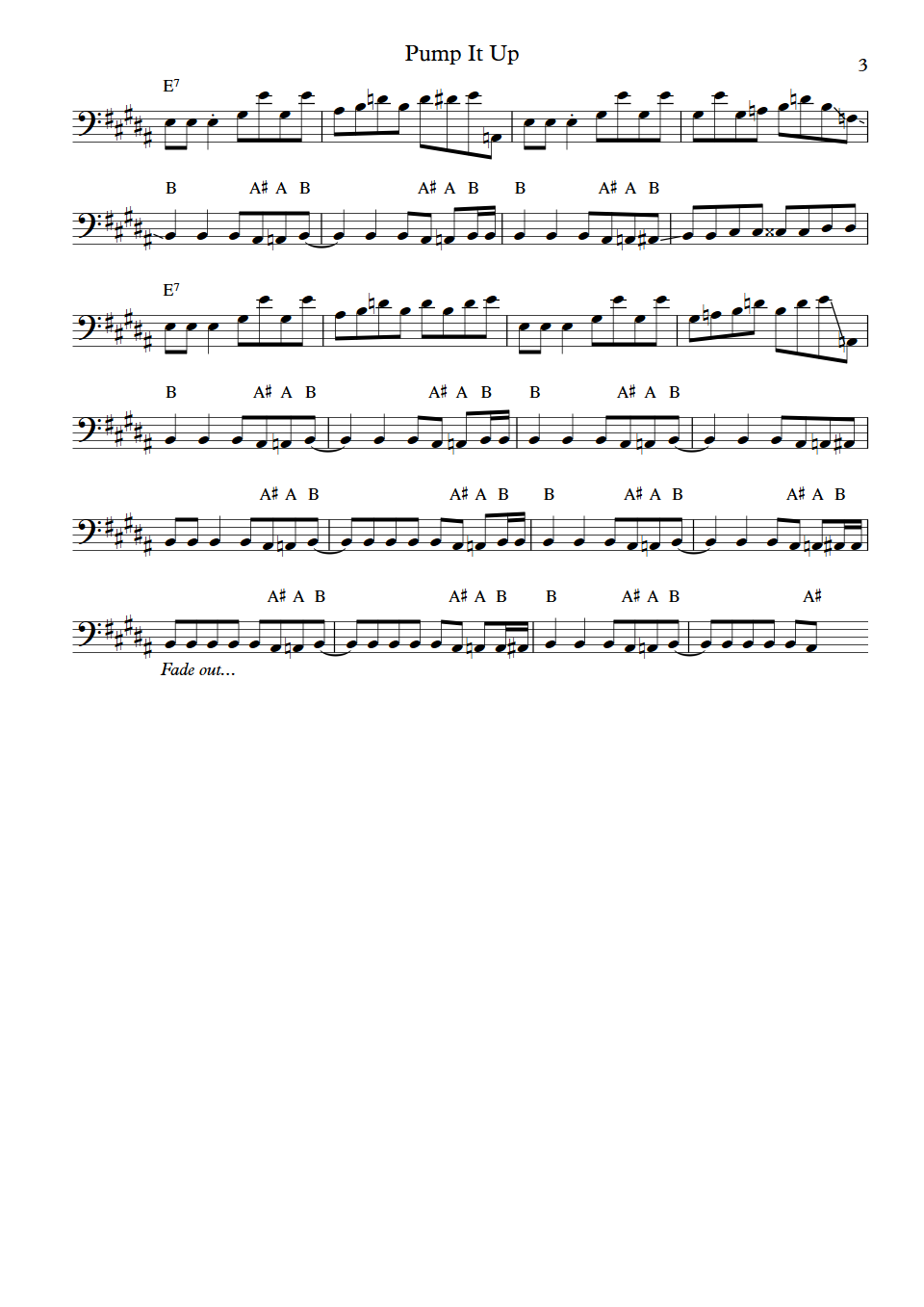 Elvis Costello Pump It Up Bruce Thomas Bass Transcription part 3