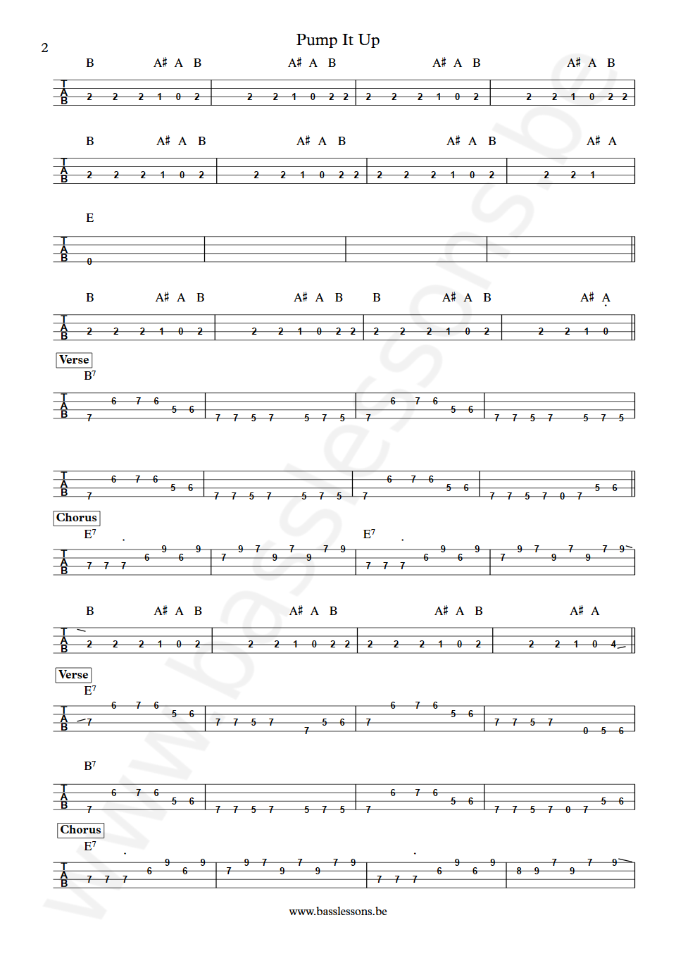 Elvis Costello Pump It Up Bruce Thomas Bass Tab part 2