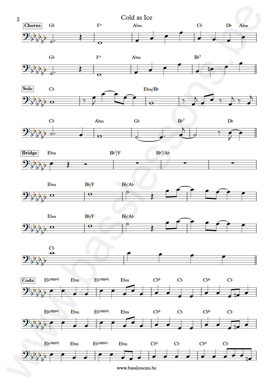 Foreigner Cold as Ice Ed Gagliardi Bass Transcription part 2