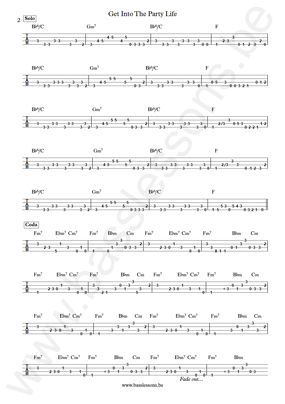 Little Beaver Get Into The Party Life Bass tab part 2