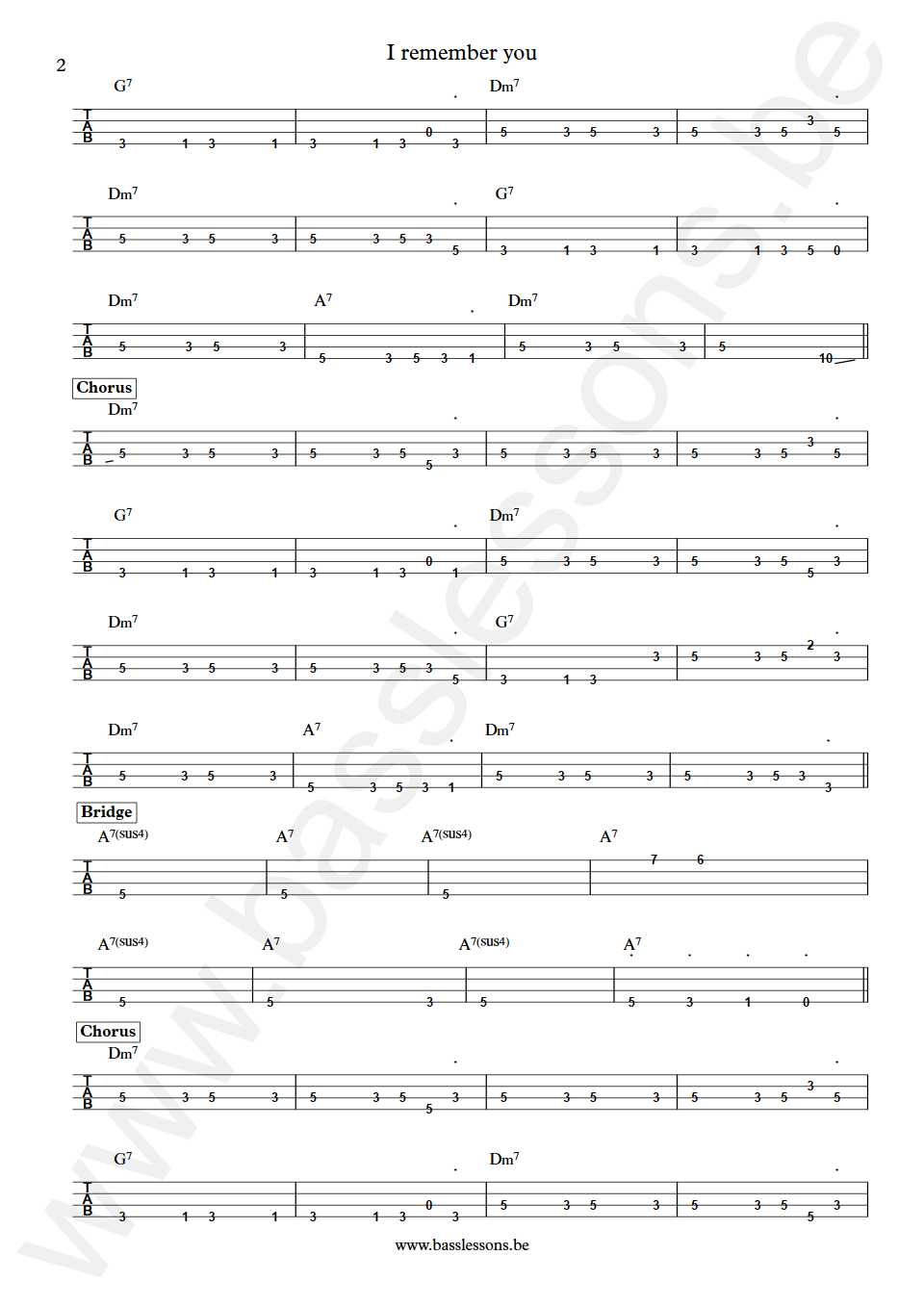 Keb Mo I remember you Eric Ramey Bass Tab part 2