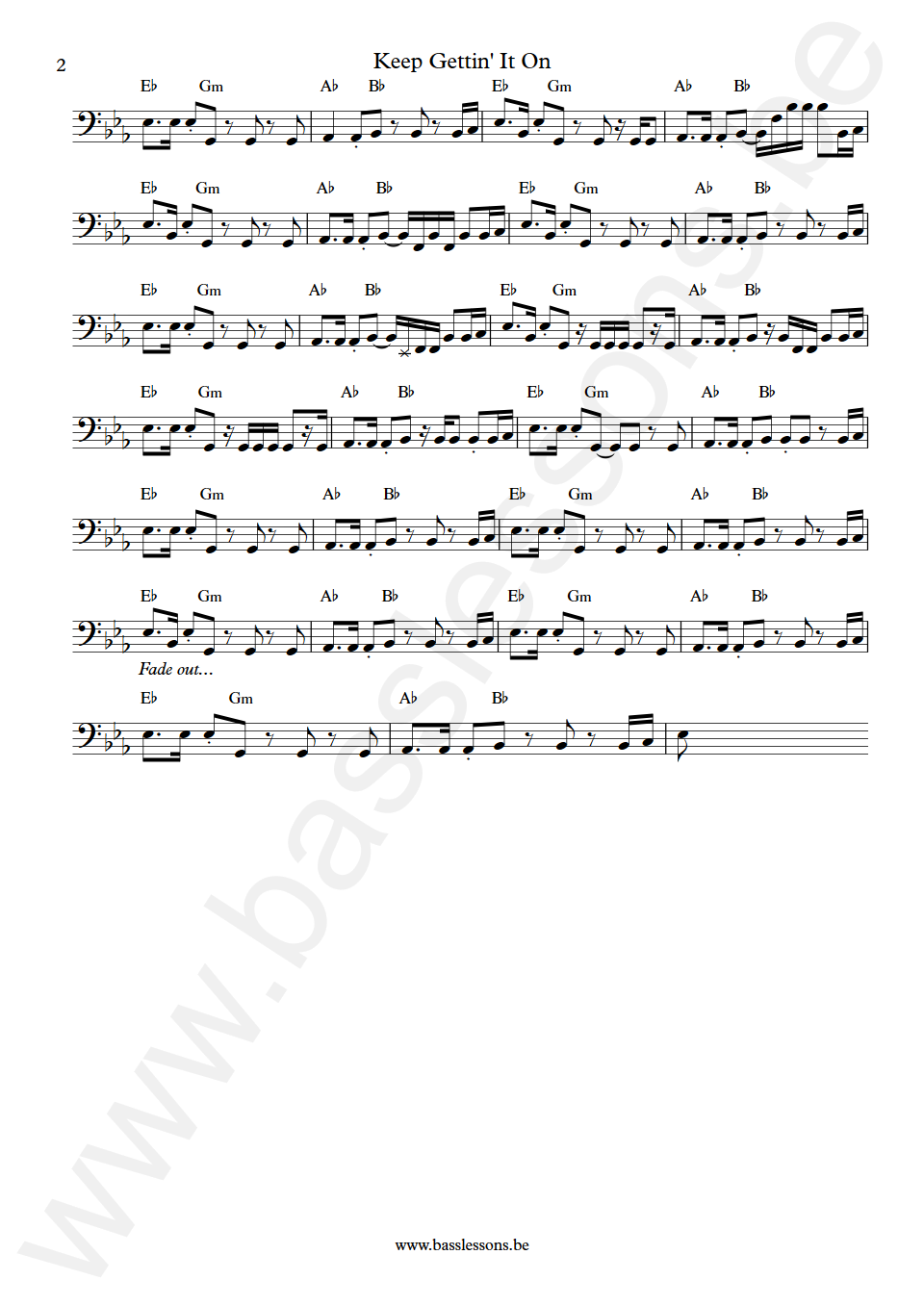 Marvin Gaye Keep Gettin' It On Wilton Felder Bass Transcription part 2