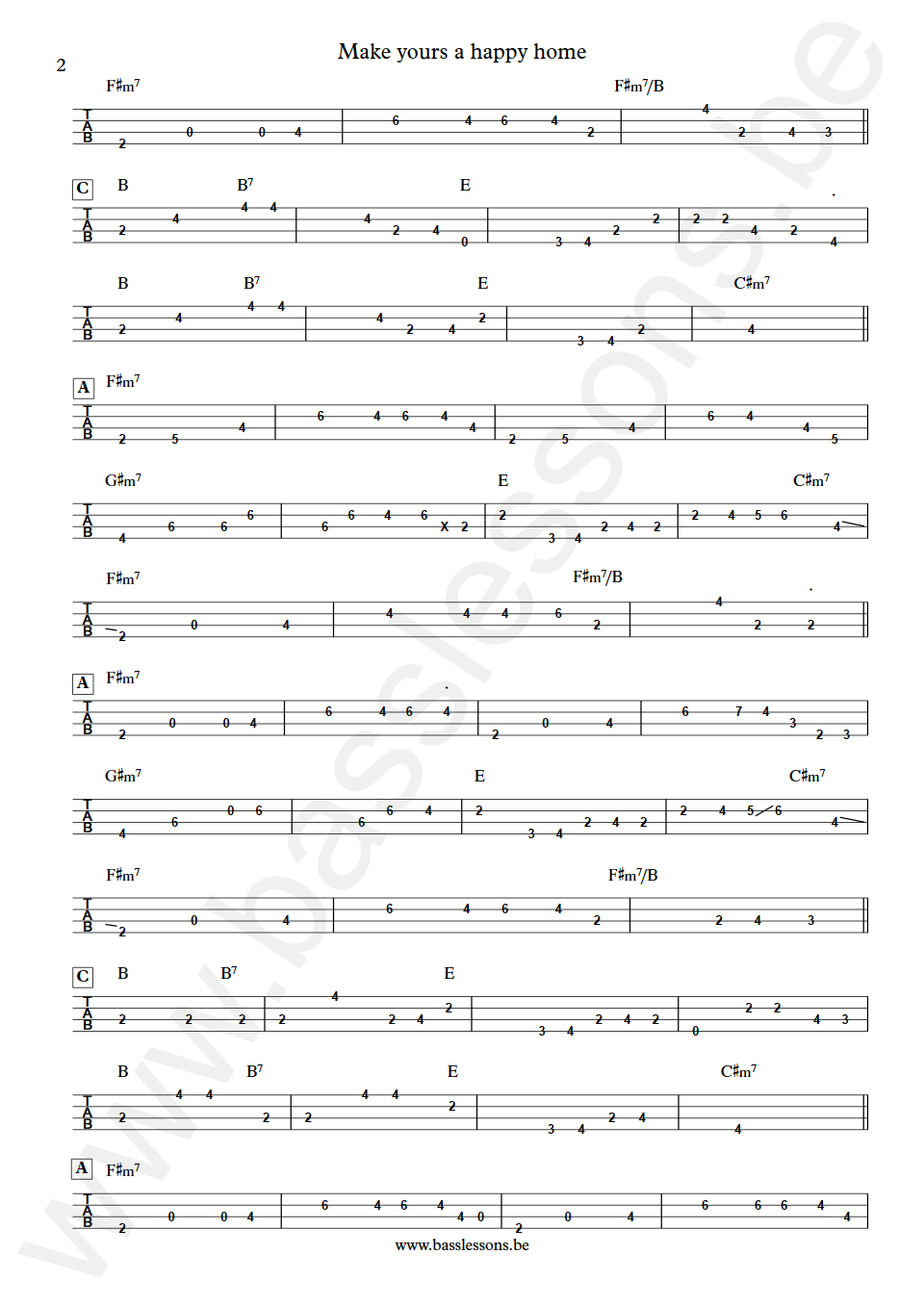 Gladys Knight and The Pips Make yours a happy home Joseph Lucky Scott Bass Tab part 2