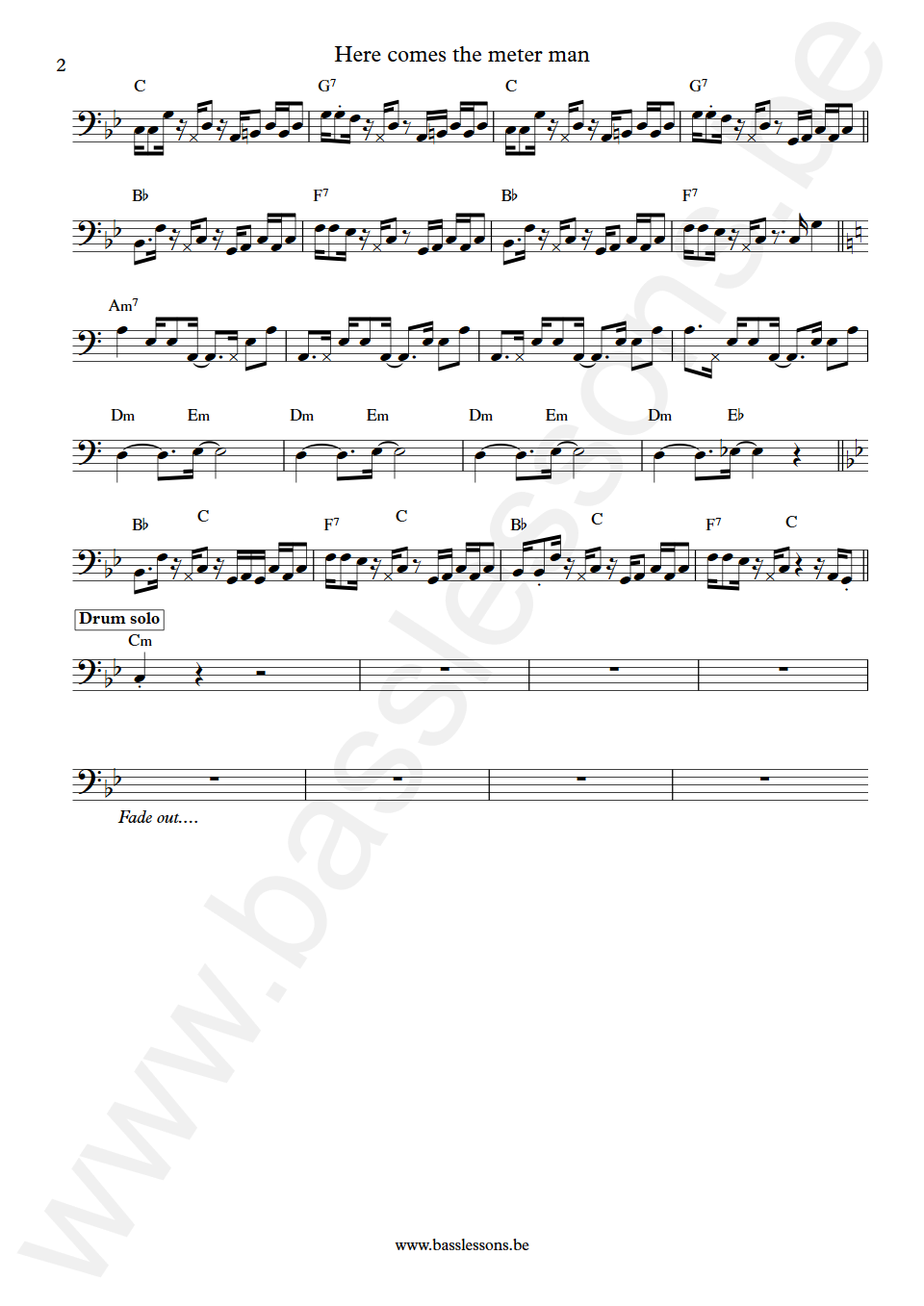 The Meters Here comes the meter man George Porter Jr. Bass Transcription part 2