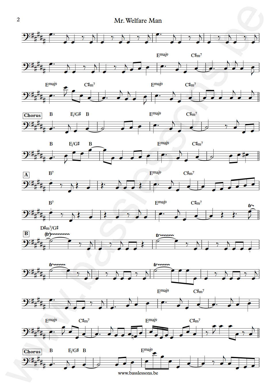 Gladys Knight and The Pips Mr. Welfare Man Joseph Lucky Scott Bass Transcription part 2