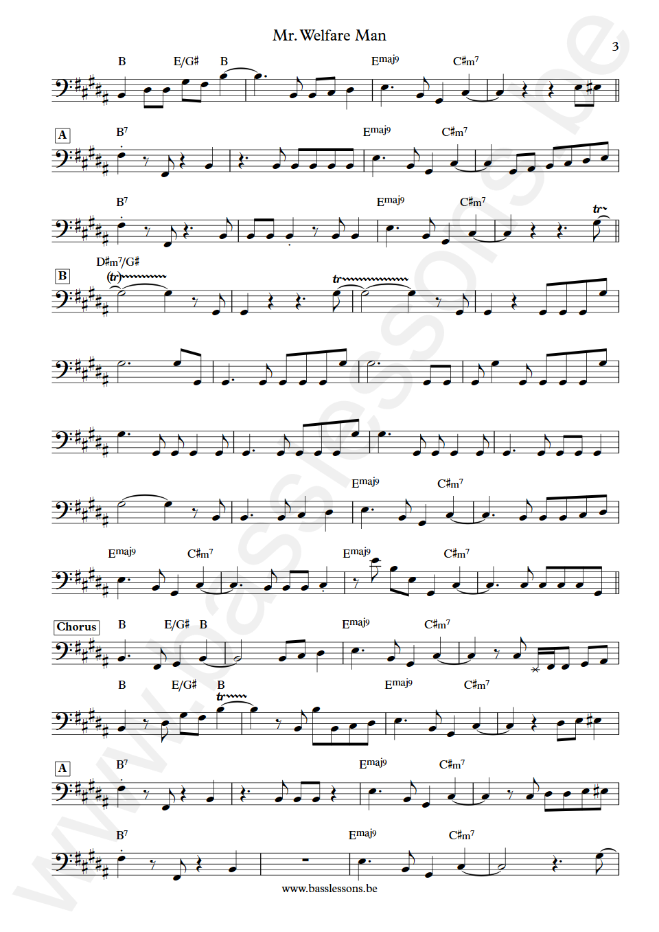 Gladys Knight and The Pips Mr. Welfare Man Joseph Lucky Scott Bass Transcription part 3