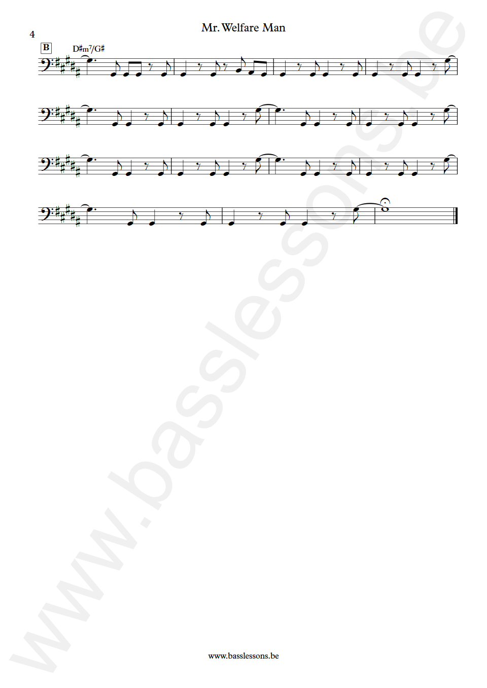 Gladys Knight and The Pips Mr. Welfare Man Joseph Lucky Scott Bass Transcription part 4