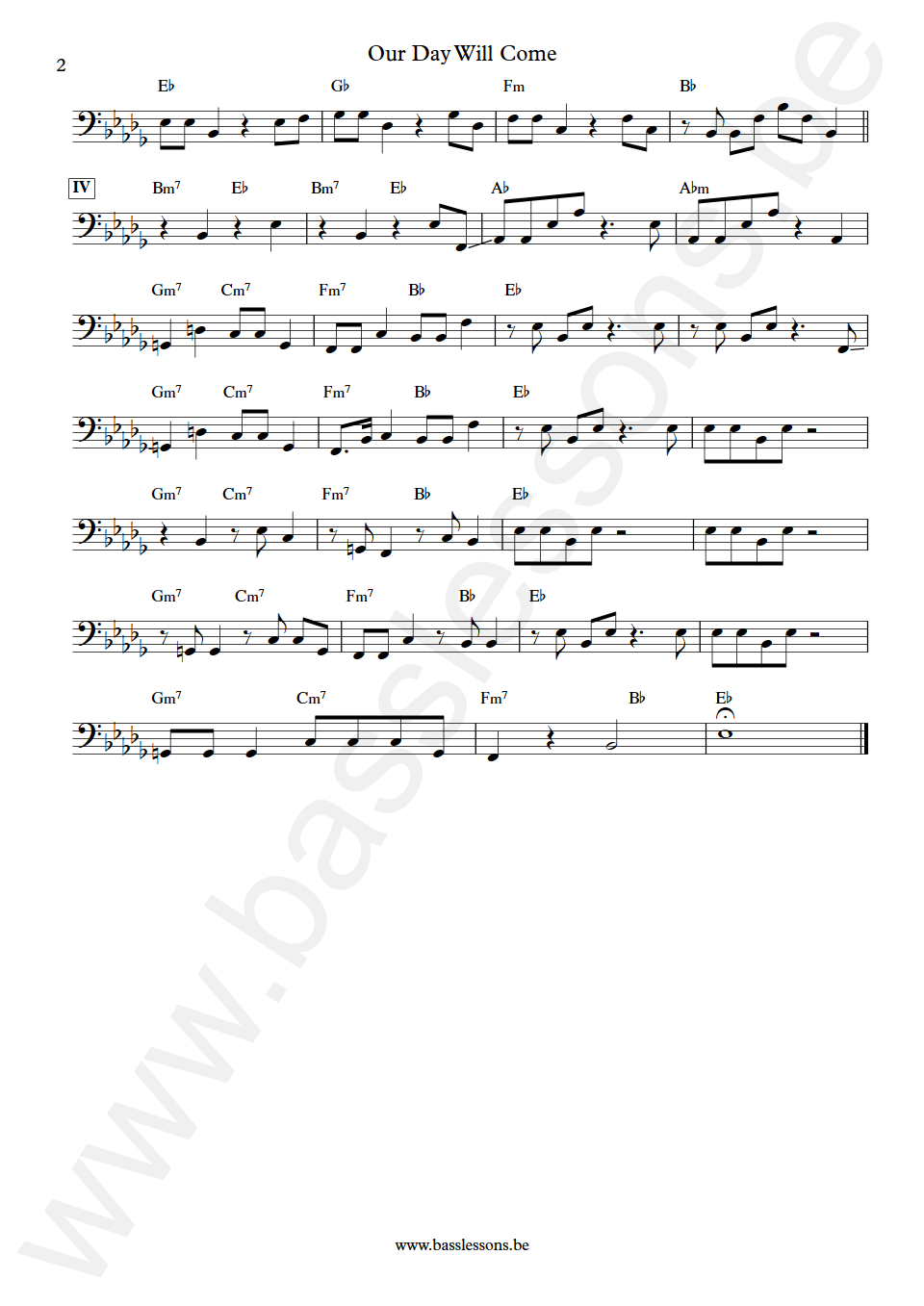 Amy Winehouse Our Day Will Come Salaam Remi Bass Transcription part 2