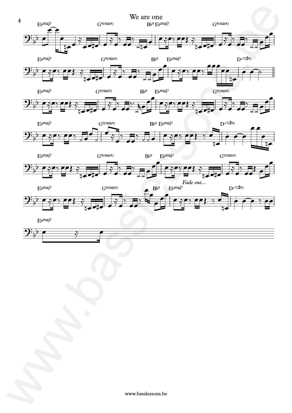 Maze We are one Robin Duhe Bass Transcription part 4