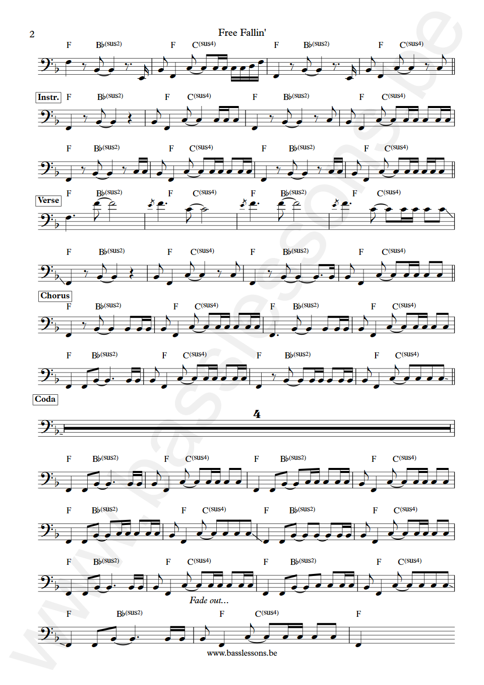 Tom Petty Free Fallin Jeff Lynne Bass Transcription part 2