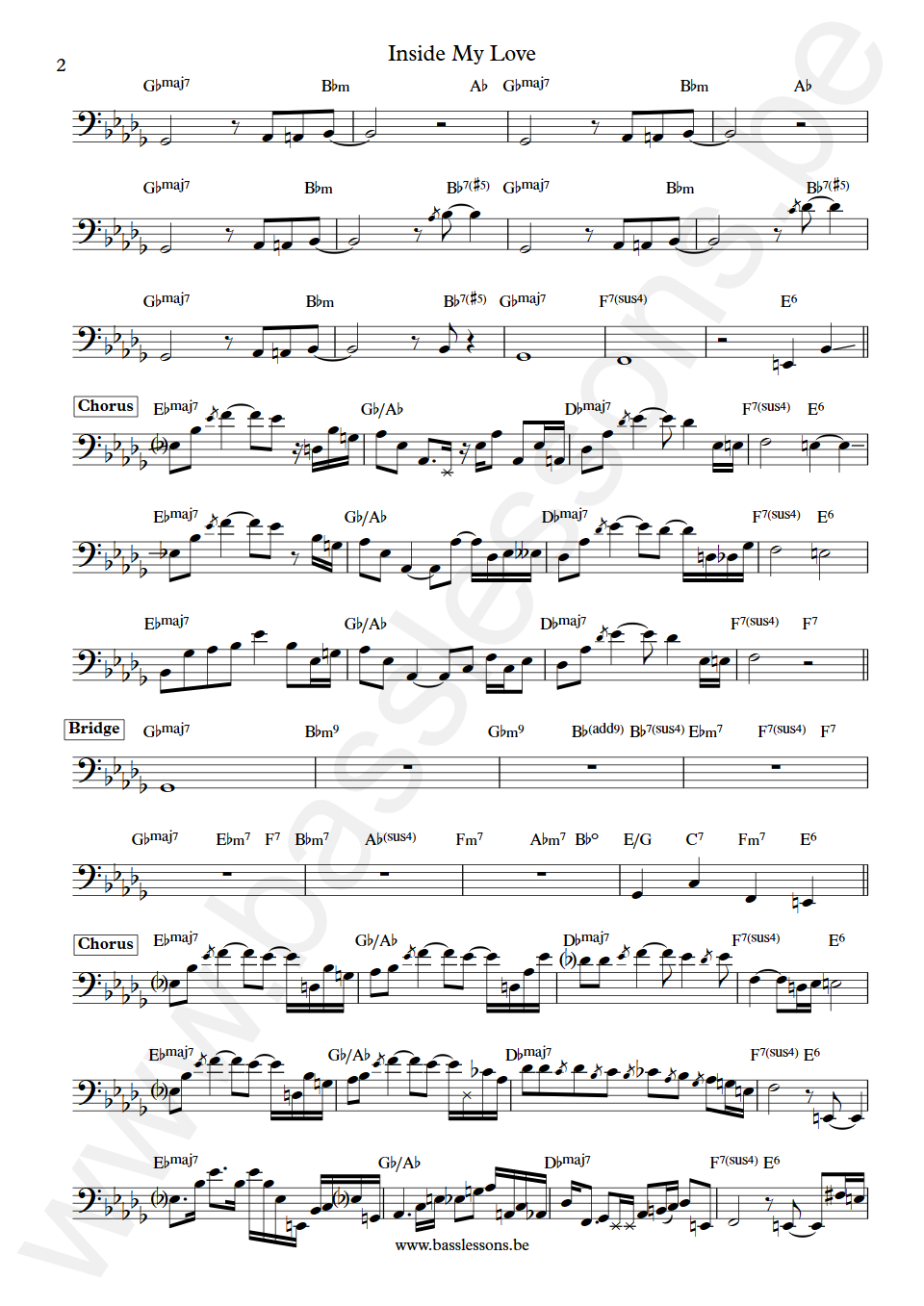 Minnie Riperton Inside My Love Ed Brown Bass Transcription part 2