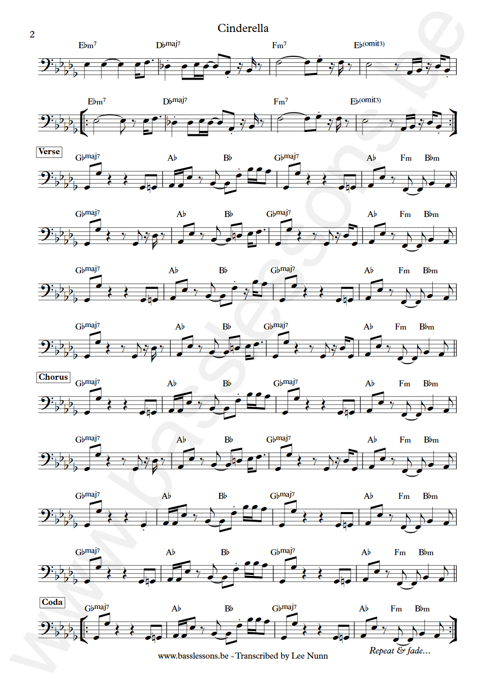 Remi Wolf Cinderella Jared Solomon Bass Transcription part 2