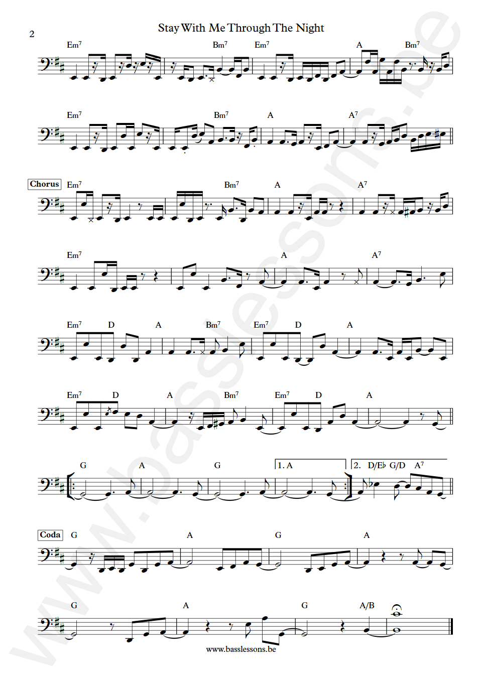 Fabiana Palladino Stay With Me Through The Night Pino Palladino Bass Transcription part 2